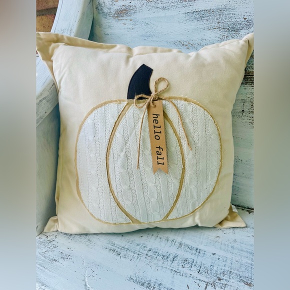 Hello Fall Pumpkin Pillow - Picture 4 of 13